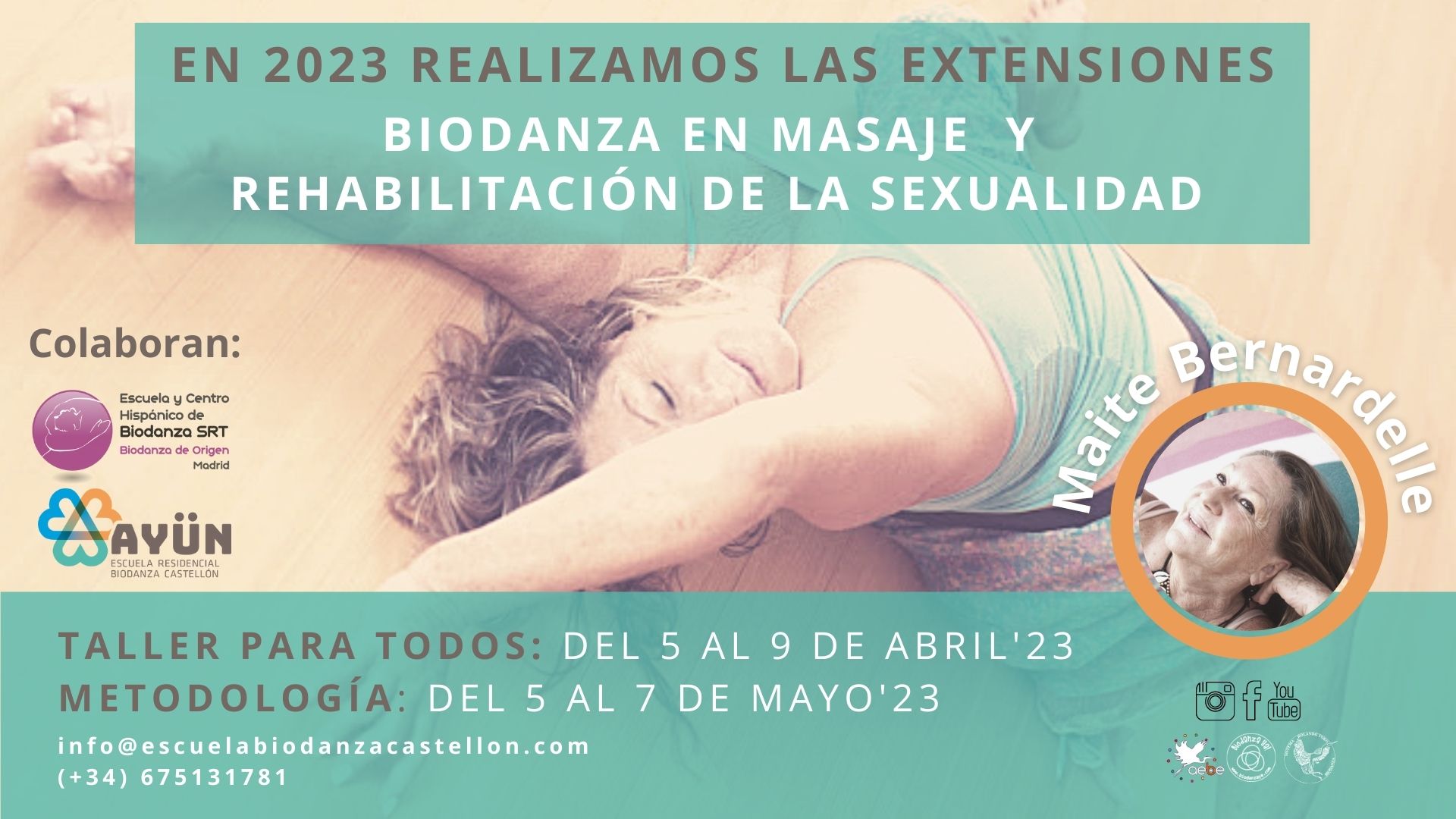 En este momento estás viendo Primavera 2023 Biodanza en masaje y Rehabilitación de la Sexualidad en Ayün