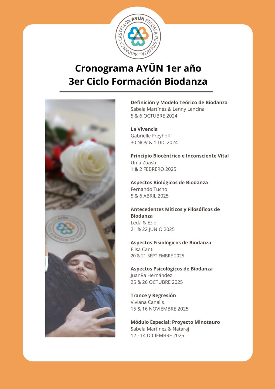 Lee más sobre el artículo Cronograma 3º Ciclo formación Biodanza en Ayün