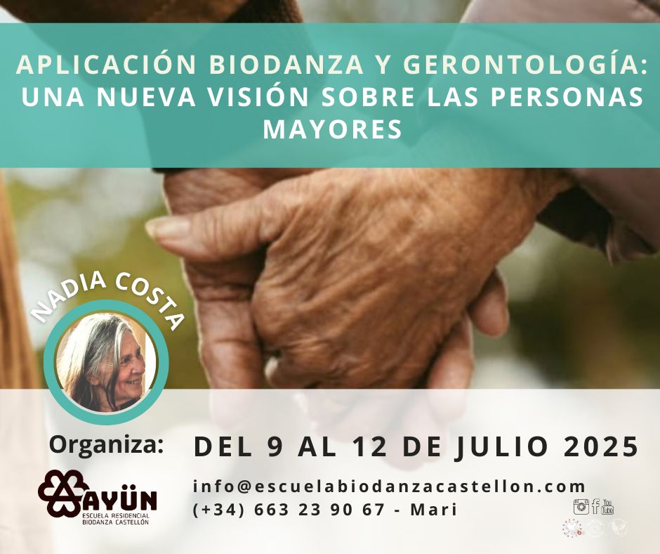 Biodanza y Gerontología del 9 al 12 de julio 2025