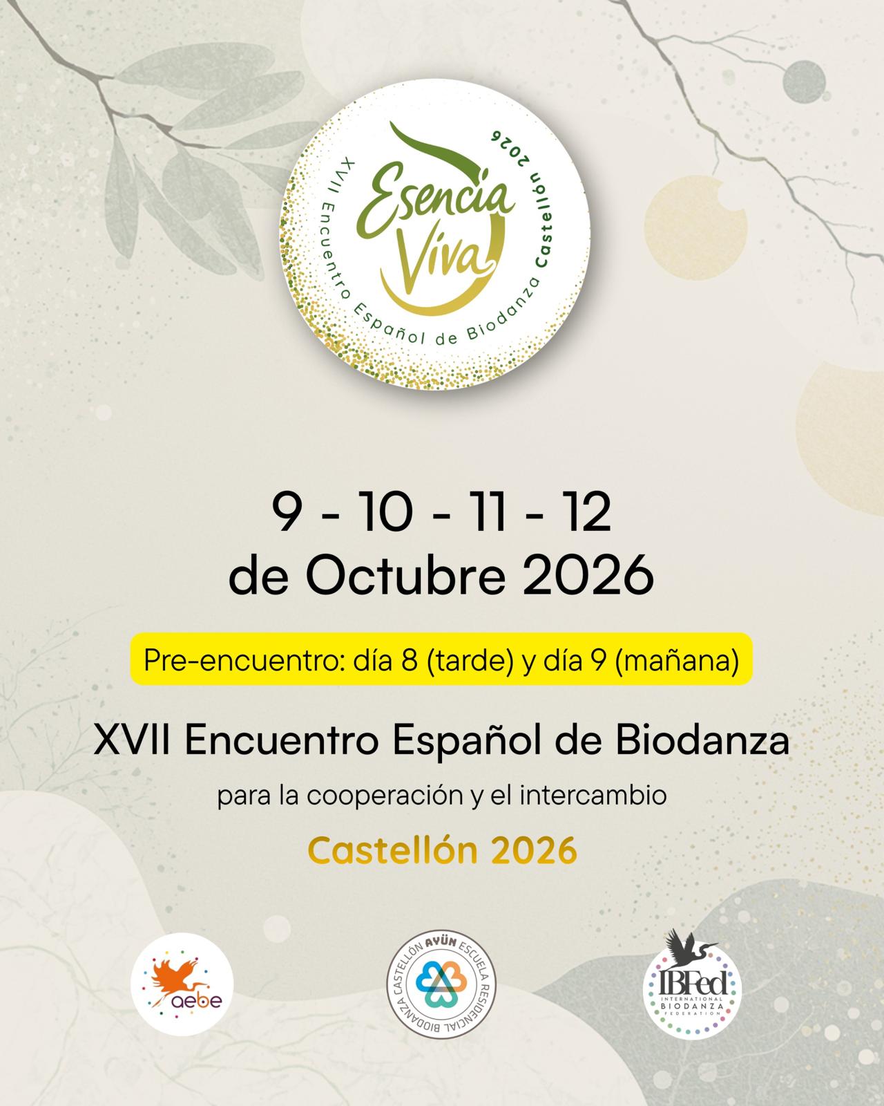 En este momento estás viendo XVII Encuentro Español de Biodanza SRT en Benicàssim del 9 al 12 de octubre 2026